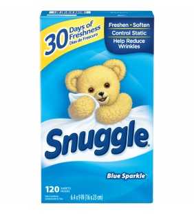 Snuggle Fabric Softener Dryer Sheets, Blue Sparkle, 120 Count