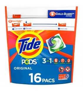 Tide PODS Liquid Laundry Detergent Pacs, Original, 16 Count