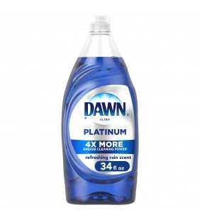 Dawn Platinum Liquid Dish Soap, Refreshing Rain Scent, 34 fl oz