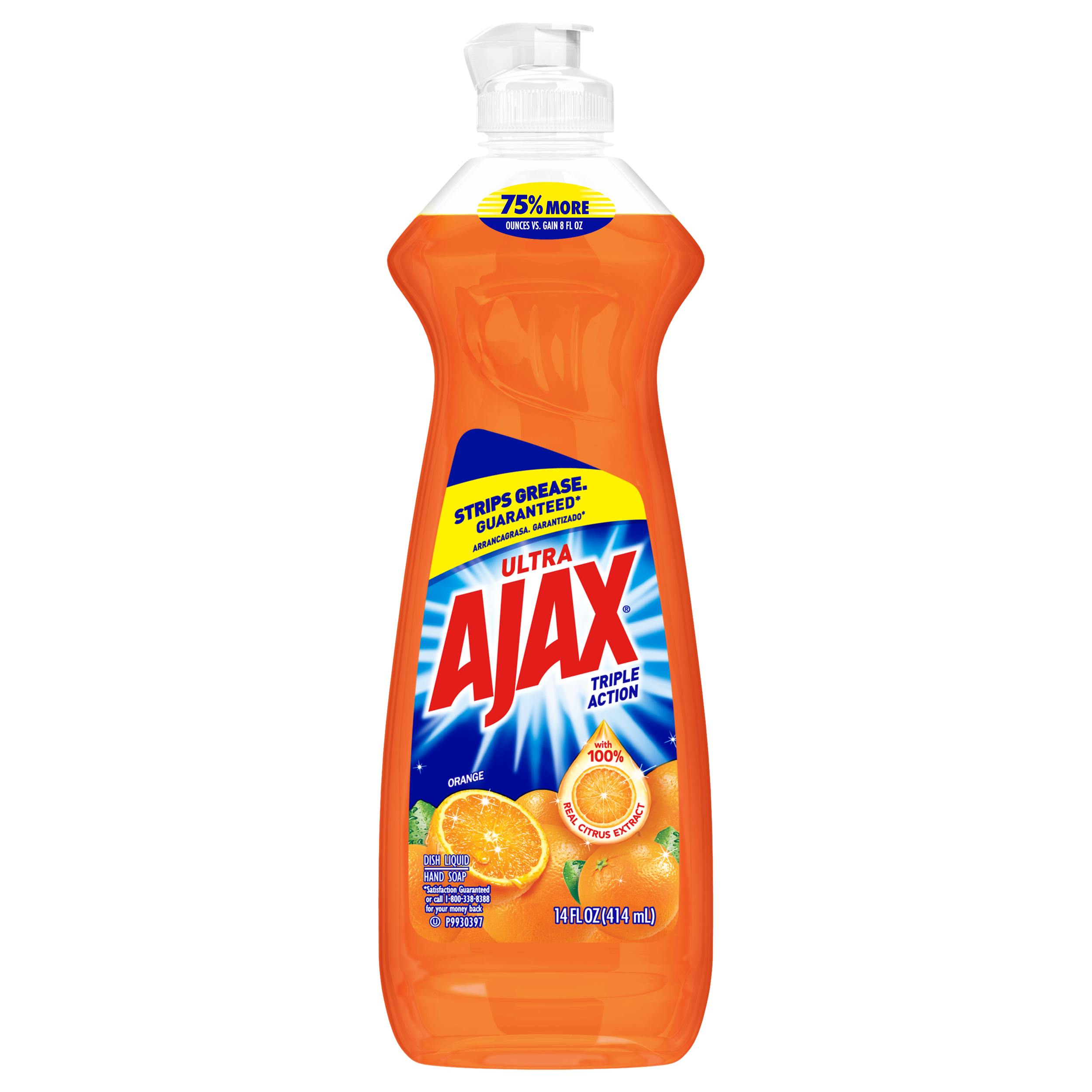 Ajax Ultra Triple Action Liquid Dish Soap, Orange - 14 fluid ounce