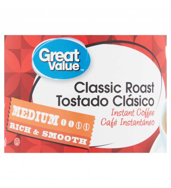 Great Value Classic Roast Medium Instant Coffee, 8 oz