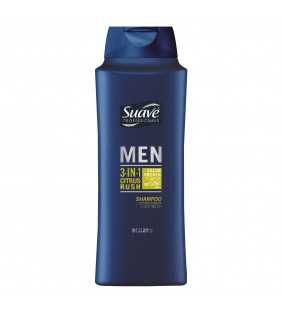 Suave Men Citrus Rush 3-in-1 Shampoo Conditioner Body Wash with Keratin and Glycerin for Gentle Cleansing and Conditioning 28 oz