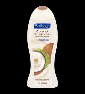 Softsoap Exfoliating Body Wash Scrub, Coconut Butter, 20 fl oz