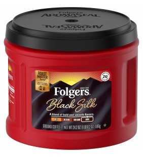 Folgers Black Silk Ground Coffee, Dark Roast, 24.2-Ounce