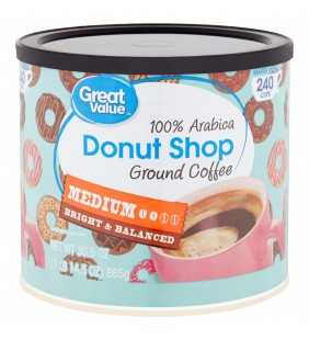 Great Value Donut Shop Ground Coffee, Medium Roast, 30.5 oz