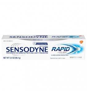 Sensodyne Rapid Relief Extra Whitening Toothpaste With Fluoride 3.4 Oz