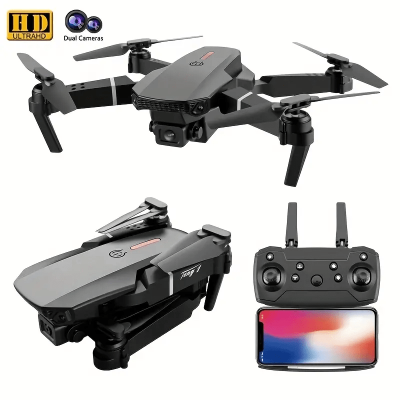 Pro Drone Quadcopter With Dual Camera, Altitude Hold, One-Key Operation and LED Lights