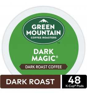 Green Mountain Coffee Dark Magic K-Cup Pods, Dark Roast, 48 Count for Keurig Brewers