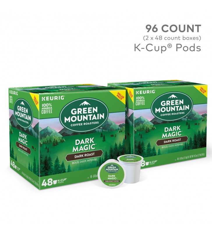 Green Mountain Coffee Dark Magic K-Cup Pods, Dark Roast, 48 Count for Keurig Brewers