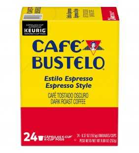 Cafe Bustelo Espresso Style K-Cup Coffee Pods, Dark Roast, 24 Count For Keurig and K-Cup Compatible Brewers