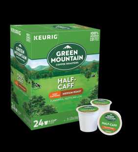 Green Mountain Coffee Half-Caff, Keurig K-Cup Pod, Medium Roast, 24ct