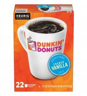 Dunkin' Donuts French Vanilla K-Cup Coffee Pods, 22 Count For Keurig and K-Cup Compatible Brewers