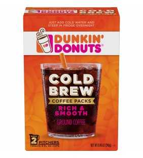 Dunkin' Donuts Cold Brew Coffee Packs, Smooth & Rich Ground Coffee, 8.46-Ounce