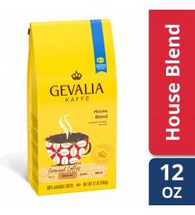 Gevalia House Blend Ground Coffee, Caffeinated, 12 oz Bag