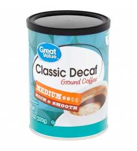 Great Value Classic Decaf Medium Ground Coffee, 11.3 oz