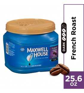 Maxwell House Dark French Roast Ground Coffee, Caffeinated, 25.6 oz Can