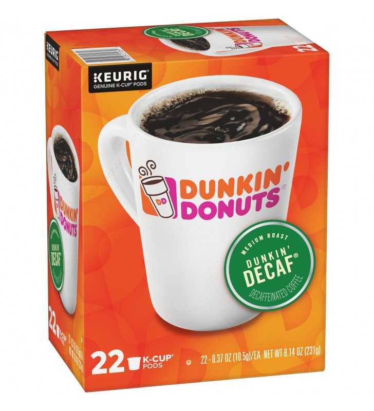 Dunkin Donuts Decaf K Cup Coffee Pods Medium Roast 22 Count For Keurig And K Cup