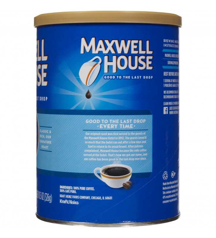 Maxwell House Original Roast Ground Coffee, Caffeinated, 11.5 oz Can