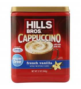 Hills Bros. Sugar-Free French Vanilla Cappuccino Instant Coffee Mix, 12 Ounce Canister