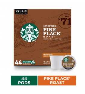 Starbucks Medium Roast K-Cup Coffee Pods — Pike Place Roast for Keurig Brewers — 1 box (44 pods)