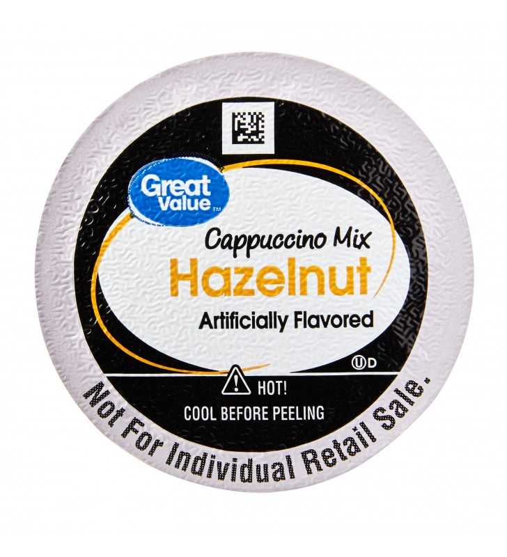 Great Value Hazelnut Cappuccino Mix, Single Serve Coffee Pods, 12 Count
