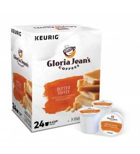 Gloria Jean's Coffees Butter Toffee Flavored K-Cup Pods, Light Roast, 24 Count for Keurig Brewers