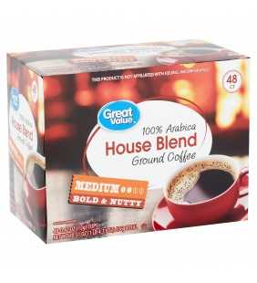 Great Value 100% Arabica House Blend Coffee Pods, Medium Roast, 48 Count