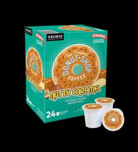 The Original Donut Shop Nutty Caramel, Flavored K-Cup Pods, Medium Roast, 24 Count For Keurig Brewers