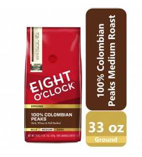Eight O'Clock 100% Colombian Peaks Ground Coffee 33 Oz. Bag