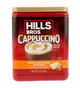 Hills Bros. White Chocolate Caramel Cappuccino Instant Coffee Mix, 16 Ounce Canister