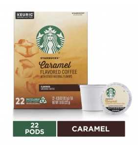 Starbucks Caramel Flavored Medium Roast Single Cup Coffee for Keurig Brewers, 1 Box of 22 (22 Total K-Cup Pods)