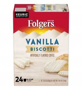 Folgers Vanilla Biscotti K-Cup Coffee Pods, 24 Count For Keurig and K-Cup Compatible Brewers