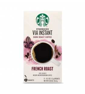 Starbucks VIA Instant Coffee Dark Roast Packets — French Roast — 1 box (8 packets)