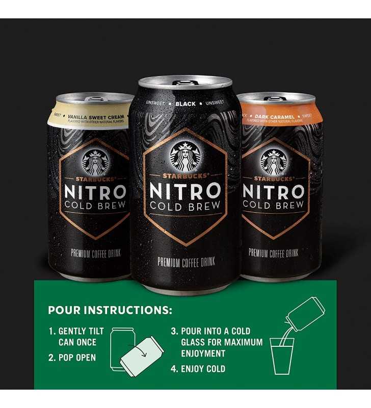 Starbucks Nitro Cold Brew Dark Caramel Premium Iced Coffee Drink