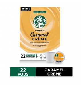 Starbucks Flavored K-Cup Coffee Pods — Caramel Crème for Keurig Brewers — 1 box (22 pods)