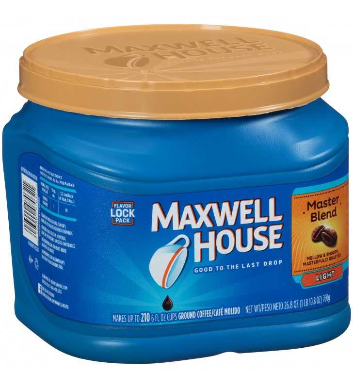 Maxwell House Master Blend Light Roast Ground Coffee, Caffeinated, 26.8 oz