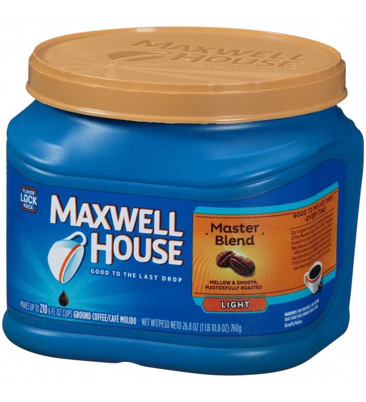 Maxwell House Master Blend Light Roast Ground Coffee, Caffeinated, 26.8 oz