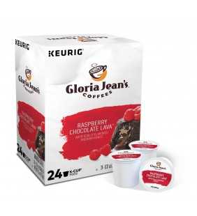 Gloria Jean's Raspberry Chocolate Lava Flavored K-Cup Pods, Light Roast, 24 Count for Keurig Brewers
