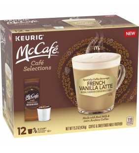 McCafe Cafe Selections French Vanilla Coffee Keurig K Cup Pods & Froth Packets, 12 ct Box