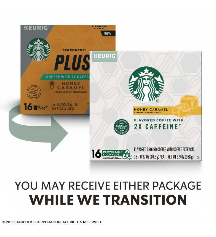 Starbucks Flavored K Cup Coffee Pods With 2x Caffeine A Honey Caramel For Keurig Brewers