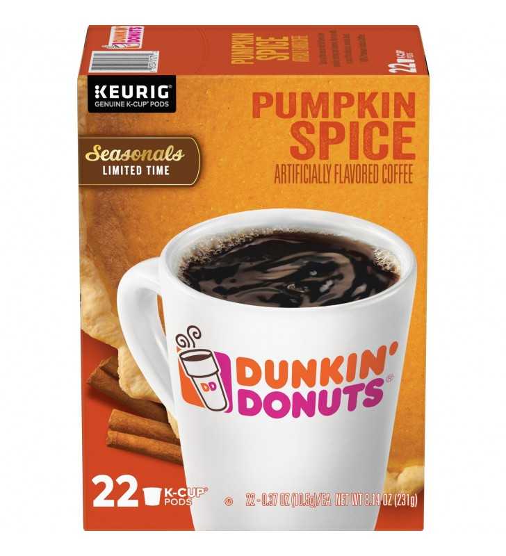 Dunkin' Donuts Pumpkin Spice KCup Coffee Pods, 22 Count For Keurig and