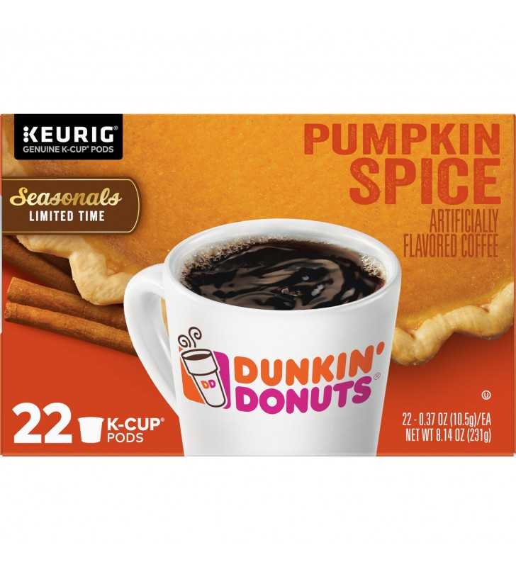 Dunkin' Donuts Pumpkin Spice KCup Coffee Pods, 22 Count For Keurig and