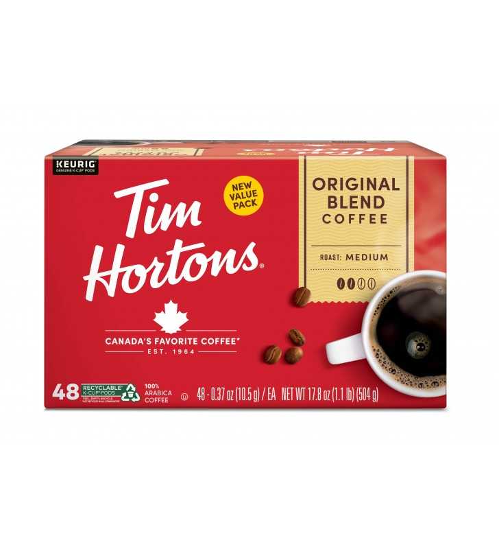 Tim Hortons Original Blend K-Cup Coffee Pods Medium Roast 48 Count for ...