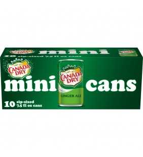 Canada Dry Ginger Ale, 7.5 fl oz cans, 10 pack
