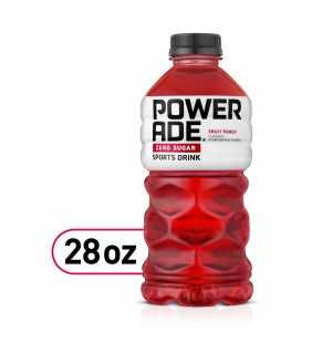 POWERADE Zero Fruit Punch, ION4 Electrolyte Enhanced Fruit Flavored Zero Sugar Zero Calorie Sports Drink w/ Vitamins B3, B6, and
