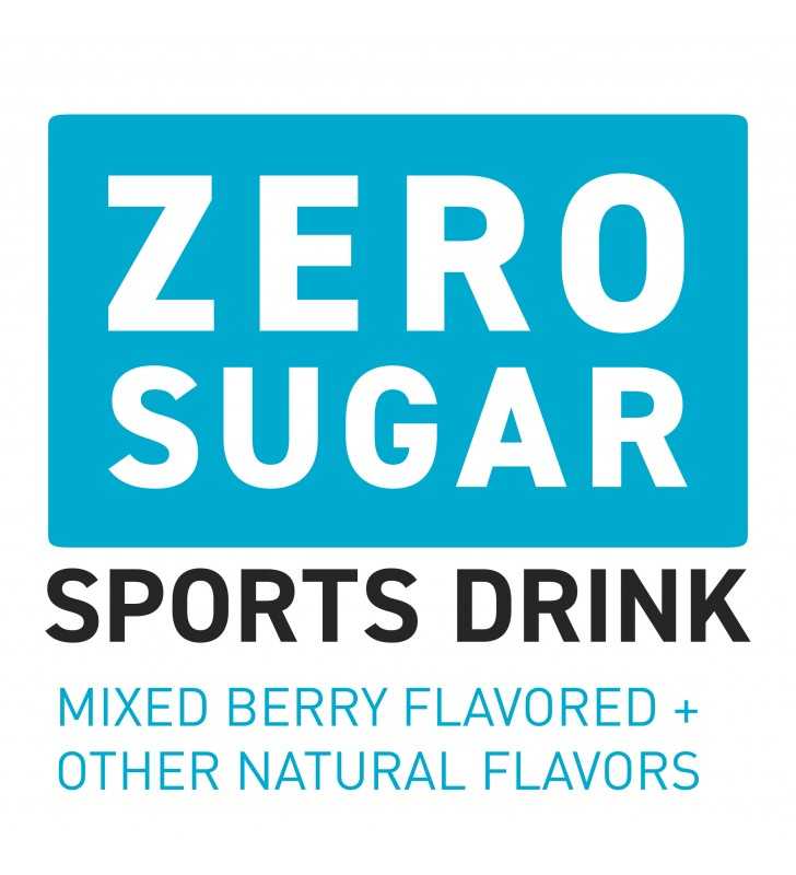 POWERADE Zero Mixed Berry Blast, ION4 Electrolyte Enhanced Fruit Flavored Zero Sugar Zero Calorie Sports Drink w/ Vitamins B3, B