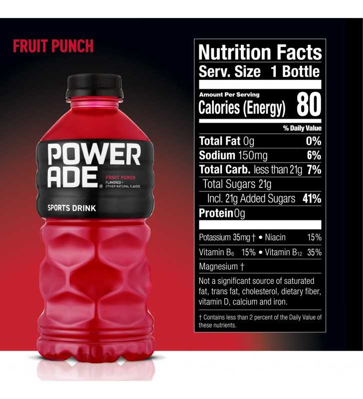 POWERADE Fruit Punch, ION4 Electrolyte Enhanced Fruit Flavored Sports ...