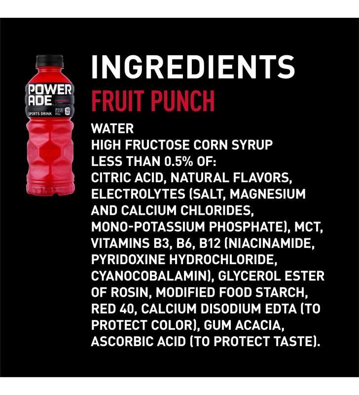 POWERADE Fruit Punch Bottles, 20 fl oz, 8 Pack