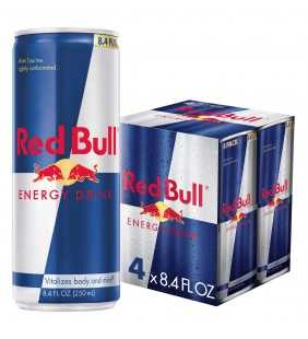 (4 Cans) Red Bull Energy Drink, 8.4 Fl Oz