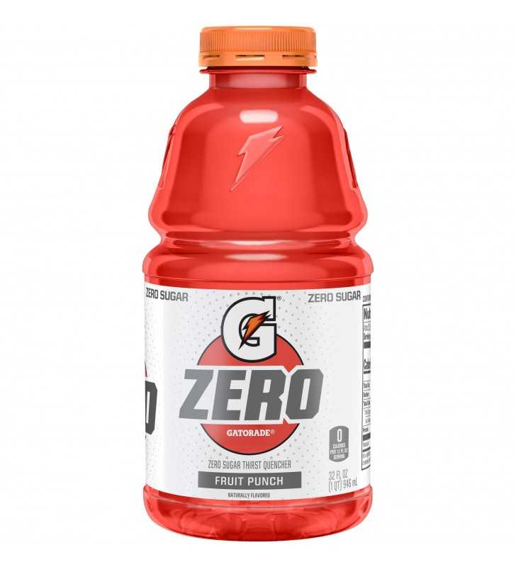 Gatorade Zero Sugar Thirst Quencher, Fruit Punch, 32 oz Bottle